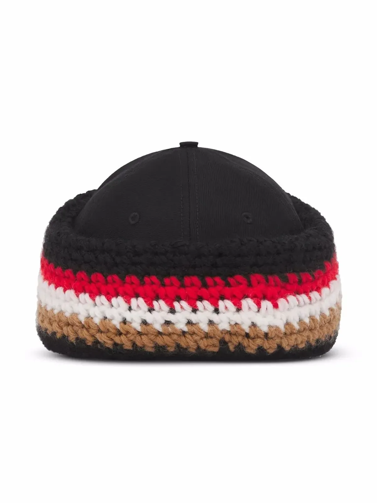 Burberry ニットヘッドバンド付きベースボールキャップ - ブラック - 画像2