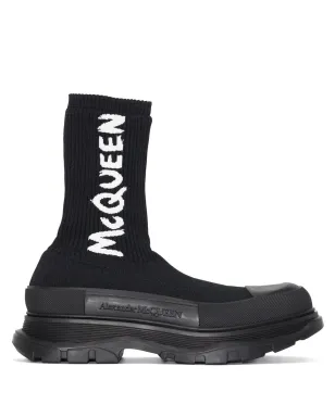 Alexander McQueen トレッドソックスタイルブーツ - ブラック - サムネイル1