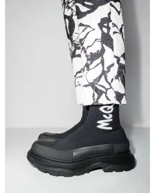 Alexander McQueen トレッドソックスタイルブーツ - ブラック - サムネイル3