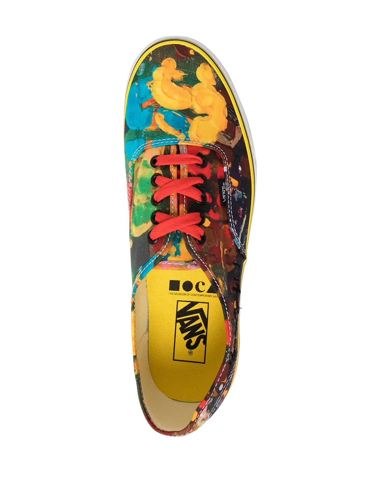 Vans オーセンティック グラフィックプリント スニーカー イエロー - 画像4