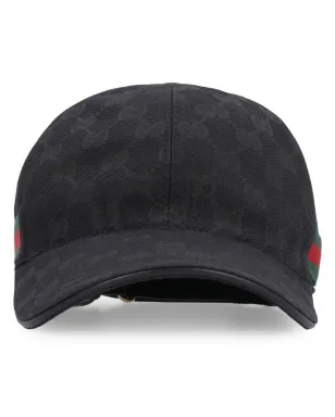 Gucci GG Supreme Web ベースボールキャップ - ブラック - サムネイル1
