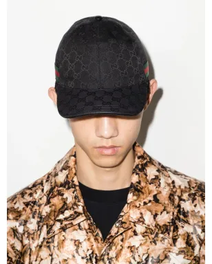 Gucci GG Supreme Web ベースボールキャップ - ブラック - サムネイル3