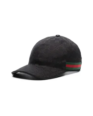 Gucci GG Supreme Web ベースボールキャップ - ブラック - サムネイル4