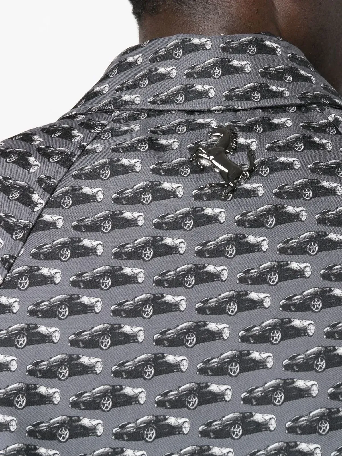 Ferrari グラフィックプリントのシングルブレストコート - グレー - 画像5