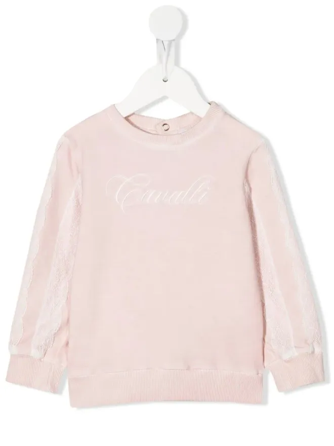 Roberto Cavalli Junior Roberto Cavalli Junior 刺繍ロゴ入りピンクのスウェットの商品画像