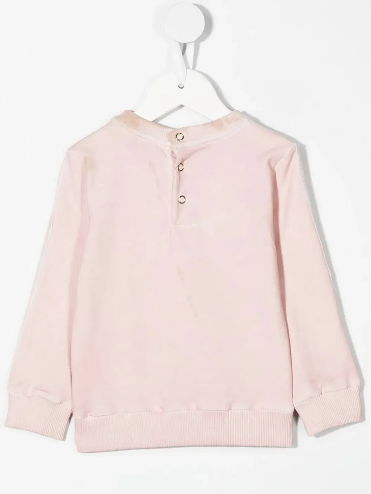 Roberto Cavalli Junior 刺繍ロゴ入りピンクのスウェット - 画像2