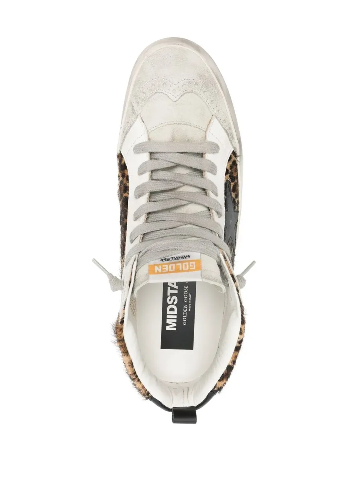 Golden Goose ミッドスター レオパードプリント スニーカー グレー - 画像4