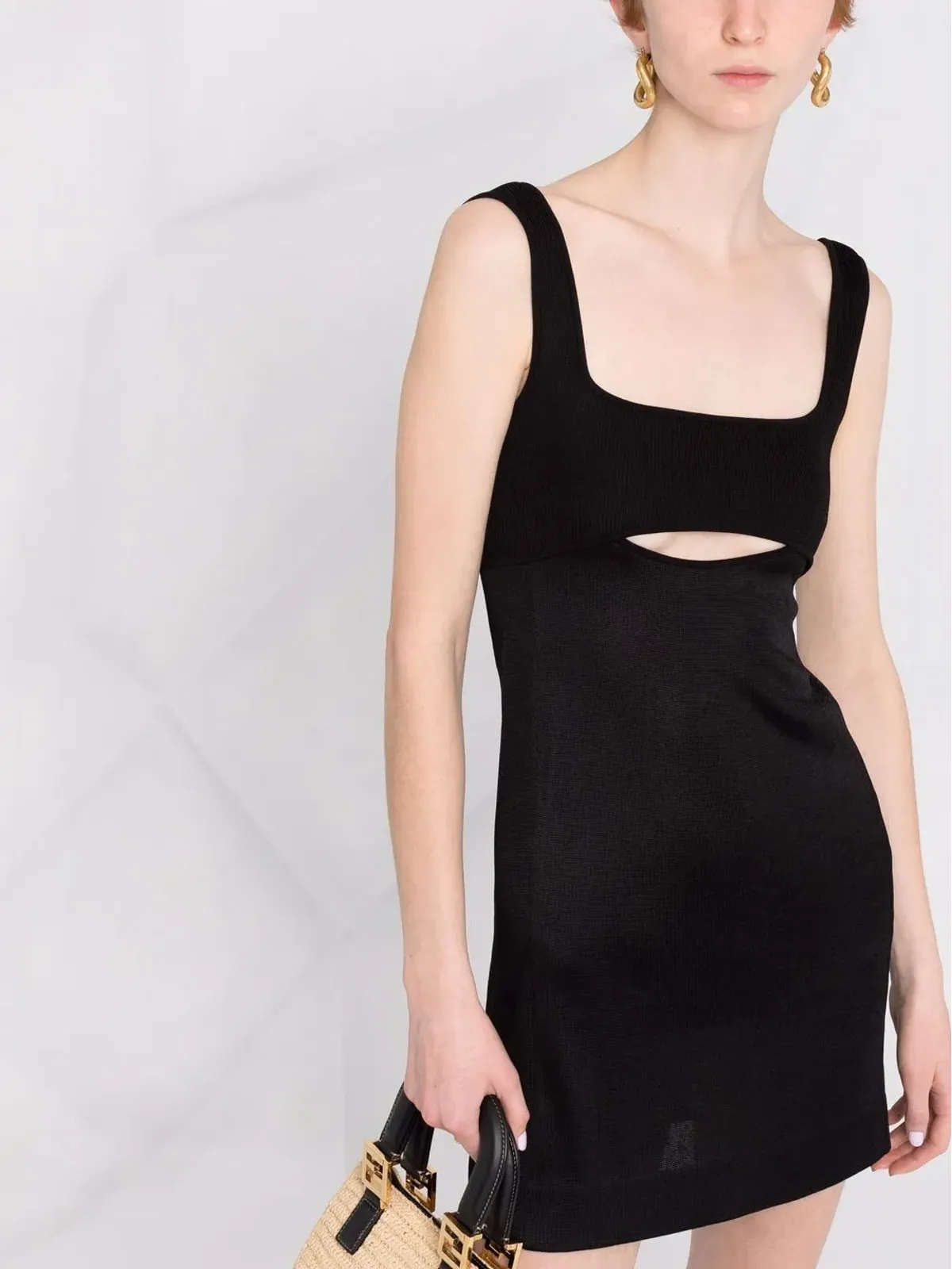 Saint Laurent カットアウトノースリーブミニドレス - 画像5