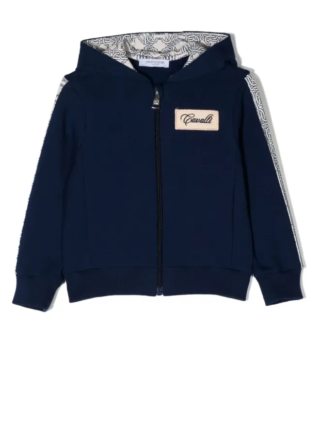 Roberto Cavalli Junior Roberto Cavalli Junior ロゴパッチ ジップアップフーディの商品画像