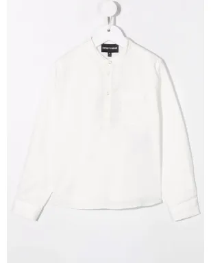Emporio Armani Kids バンドカラーシャツ - White - サムネイル1