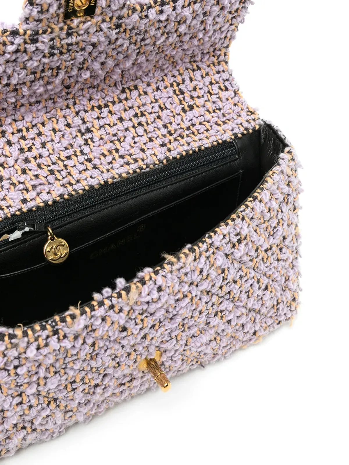 CHANEL Pre-Owned ツイード2-in-1ハンドバッグセット - パープル - 画像5