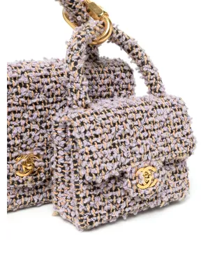 CHANEL Pre-Owned ツイード2-in-1ハンドバッグセット - パープル - サムネイル4