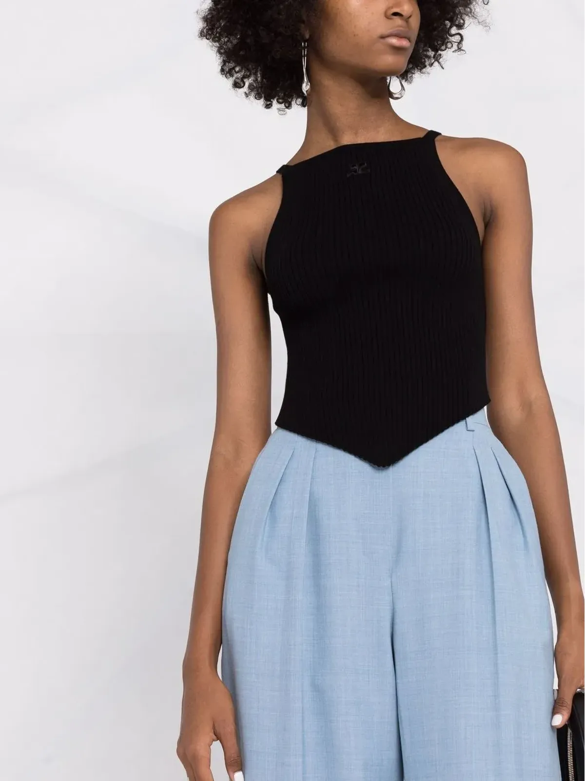 Courrèges Mesh Tips リブ編みタンクトップ - 画像5