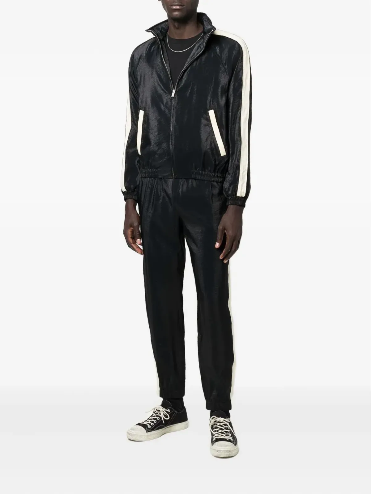 Saint Laurent サイドストライプ テーパードパンツ - ブラック - 画像2