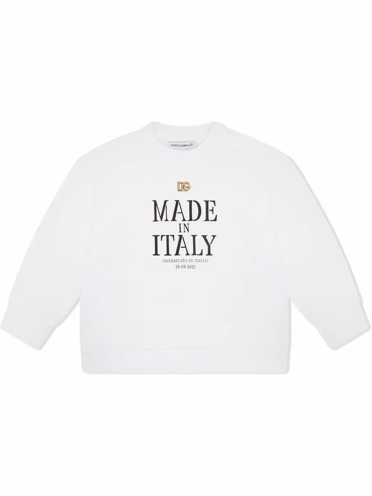 Dolce & Gabbana Kids イタリア製 コットン製スウェットシャツ - ホワイト - 画像1