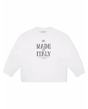 Dolce & Gabbana Kids イタリア製 コットン製スウェットシャツ - ホワイト - サムネイル1