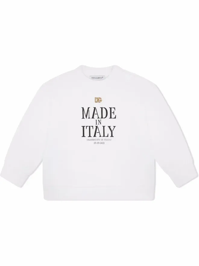 Dolce & Gabbana Kids Dolce & Gabbana Kids イタリア製 コットン製スウェットシャツ - ホワイトの商品画像