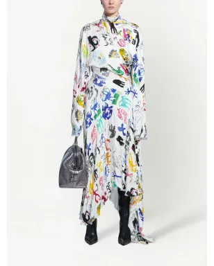 Balenciaga アーティストドゥードルズ ツイストドレス - サムネイル2