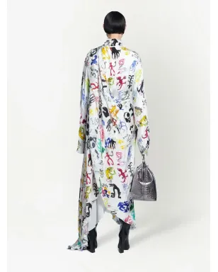 Balenciaga アーティストドゥードルズ ツイストドレス - サムネイル3