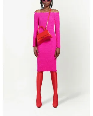 Balenciaga オフショルダースモック ミディドレス - サムネイル2