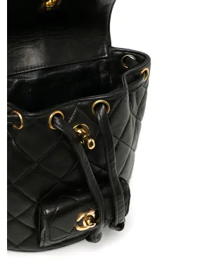 CHANEL ビンテージ デューマ ダイヤモンドキルティング バックパック - ブラック - サムネイル5