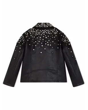 Dolce & Gabbana Kids スタッズ付きレザーバイカージャケット - サムネイル2