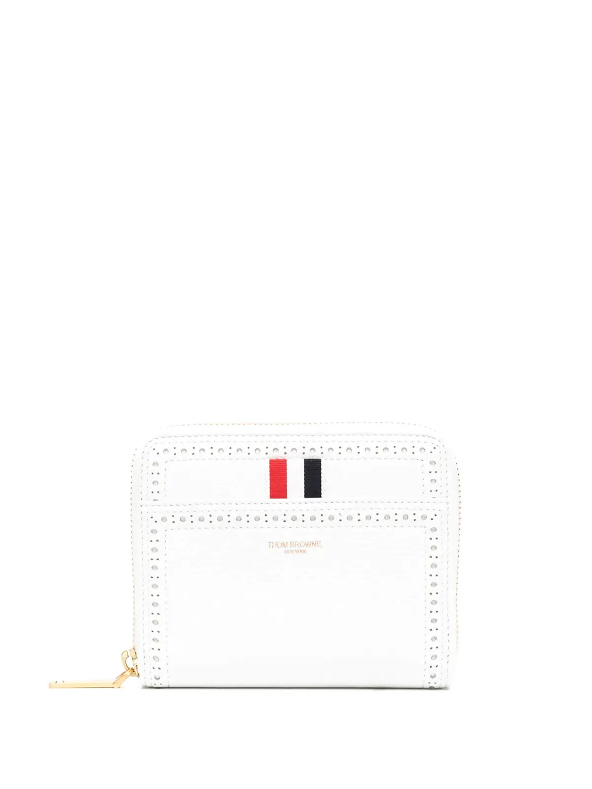 Thom Browne グログランタブ付きレザーウォレット - ホワイト - 画像1
