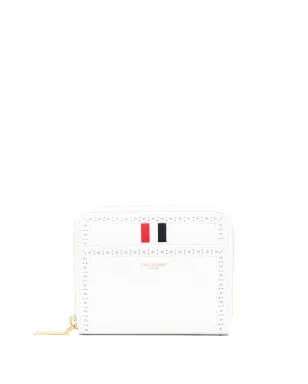 Thom Browne グログランタブ付きレザーウォレット - ホワイト - サムネイル1