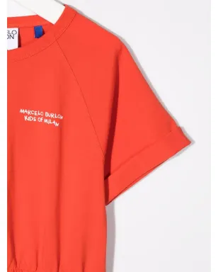 COUNTY OF MILAN KIDS Tempera Cross ロゴプリント Tシャツドレス - サムネイル3