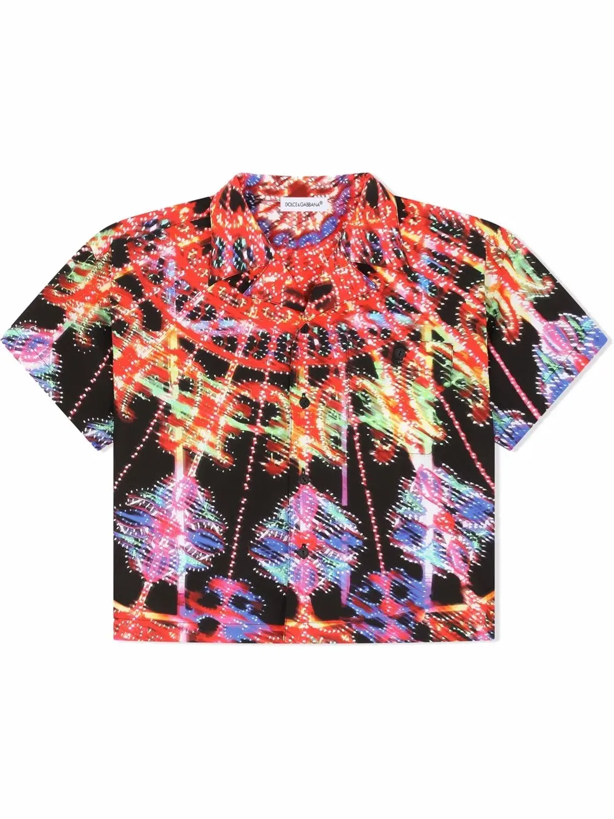 Dolce & Gabbana Kids Luminarieキャンプカラー グラフィックプリント シャツ - ブラック - 画像1