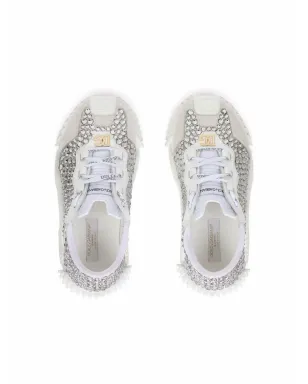 Dolce & Gabbana Kids スタッズ付き ロー・トップ レザー スニーカー - White - サムネイル4