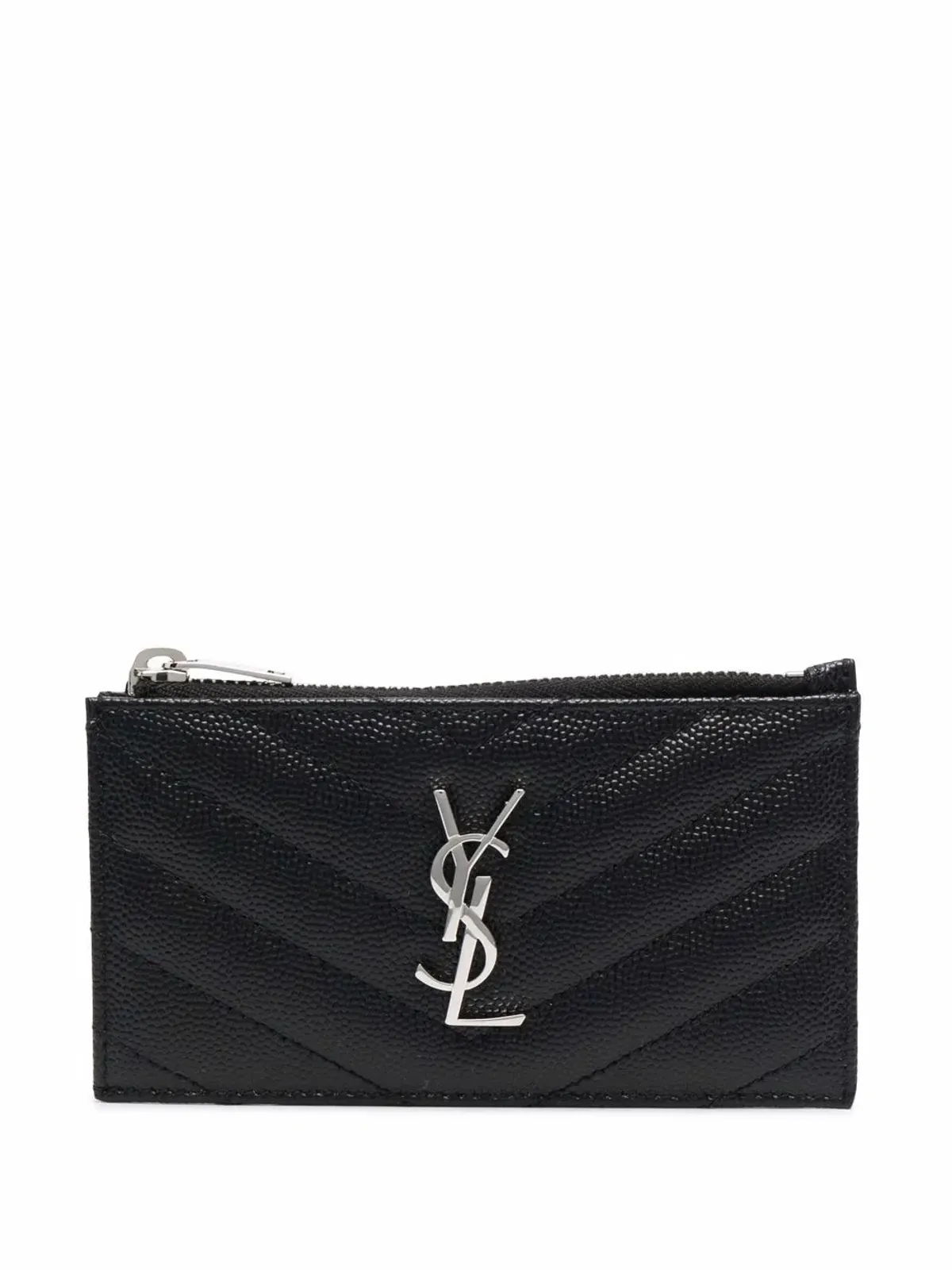 Saint Laurent ロゴプレート付きキルティング財布 - 画像1