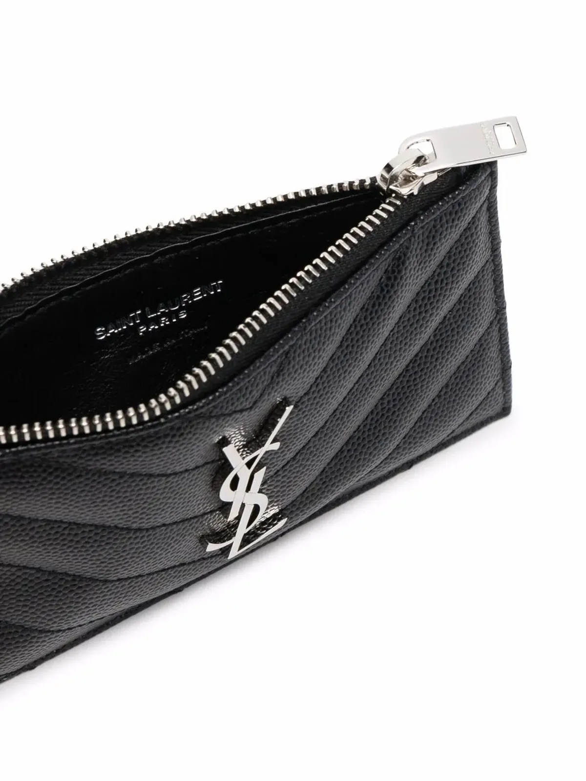 Saint Laurent ロゴプレート付きキルティング財布 - 画像3