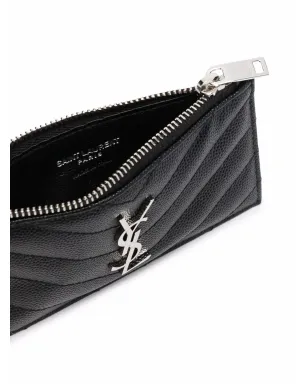 Saint Laurent ロゴプレート付きキルティング財布 - サムネイル3