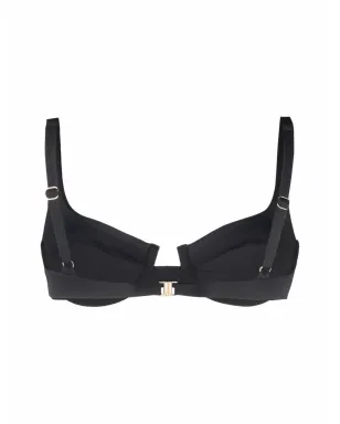 Melissa Odabash モントリオール・リブ編みビキニトップ ブラック - サムネイル2