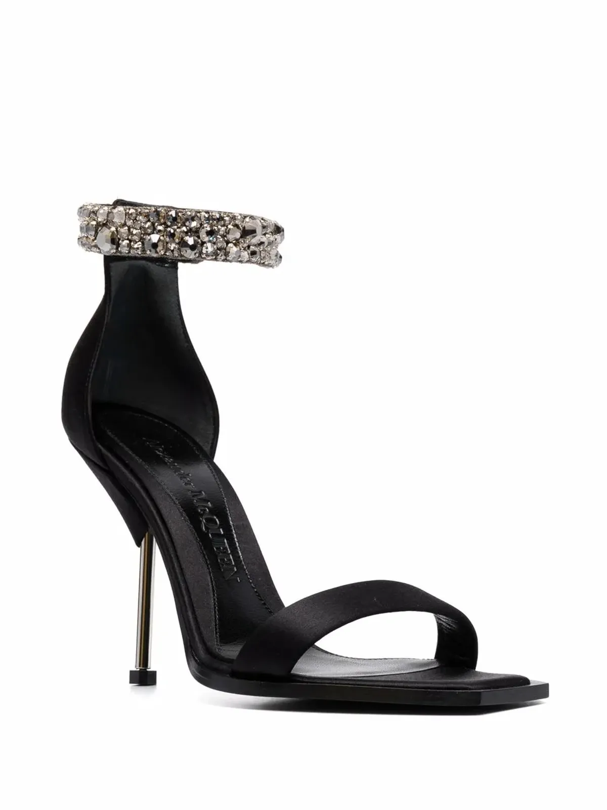 Alexander McQueen satin-embellished sandals - Black - 画像2