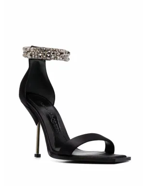 Alexander McQueen satin-embellished sandals - Black - サムネイル2