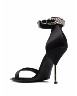 Alexander McQueen satin-embellished sandals - Black - サムネイル3