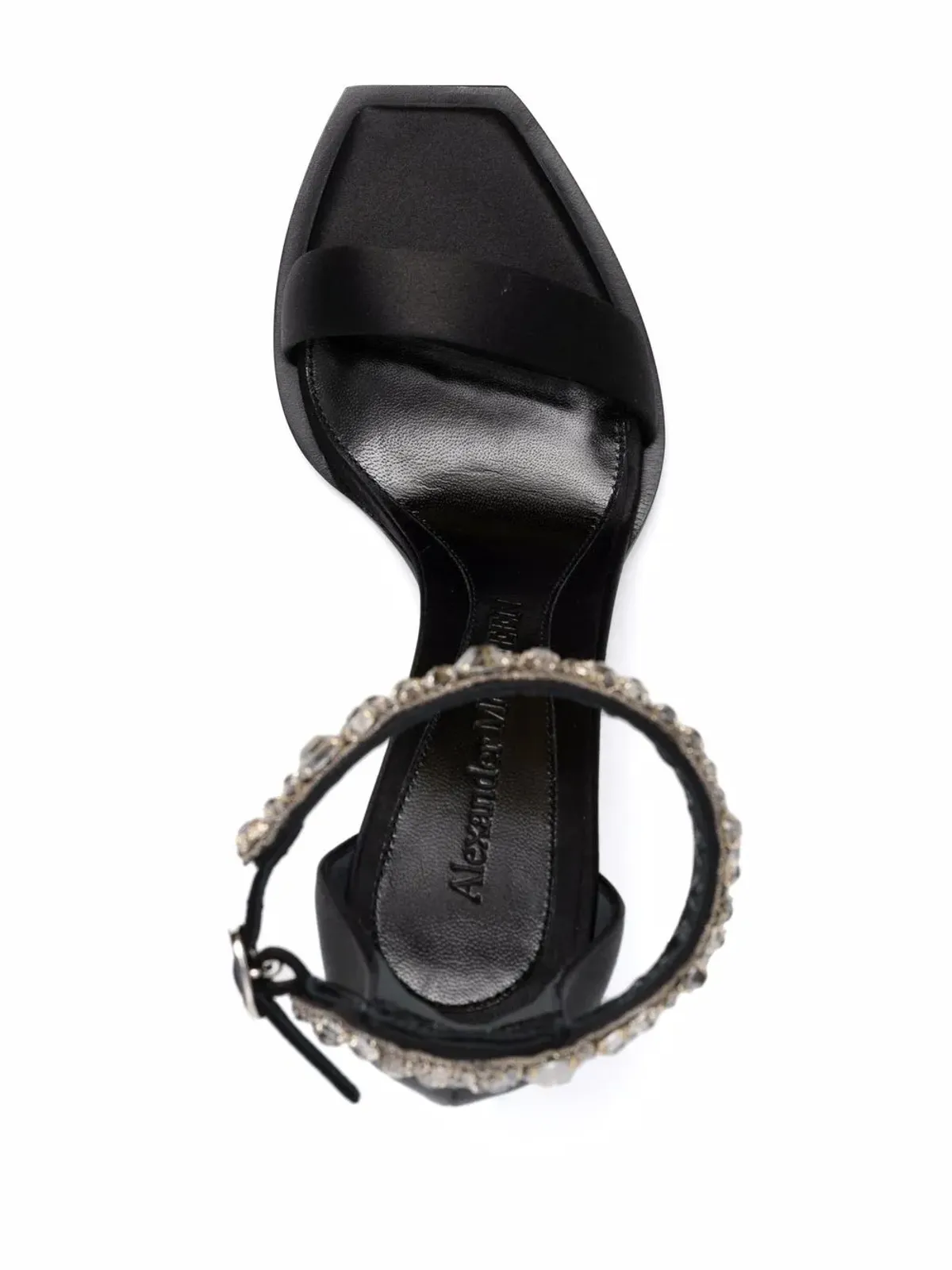 Alexander McQueen satin-embellished sandals - Black - 画像4