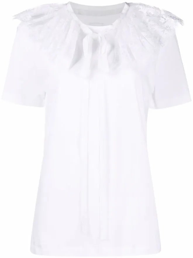 Patou Patou 取り外し可能なレース襟付きTシャツの商品画像