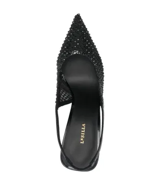 Le Silla Gilda mesh-panel pumps - Black - サムネイル4