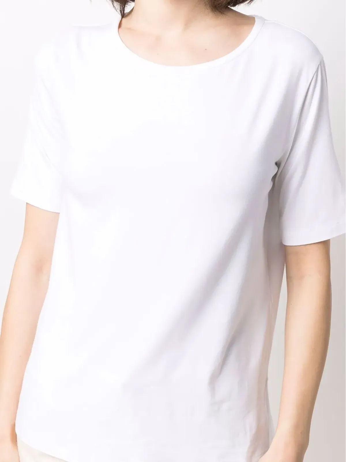 Le Tricot Perugia スクープネックTシャツ（ホワイト） - 画像5