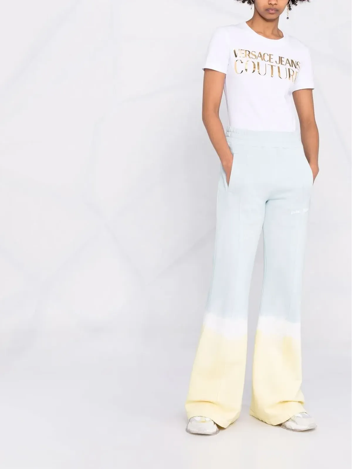 Versace Jeans Couture ロゴプリント メタリック Tシャツ - 画像2