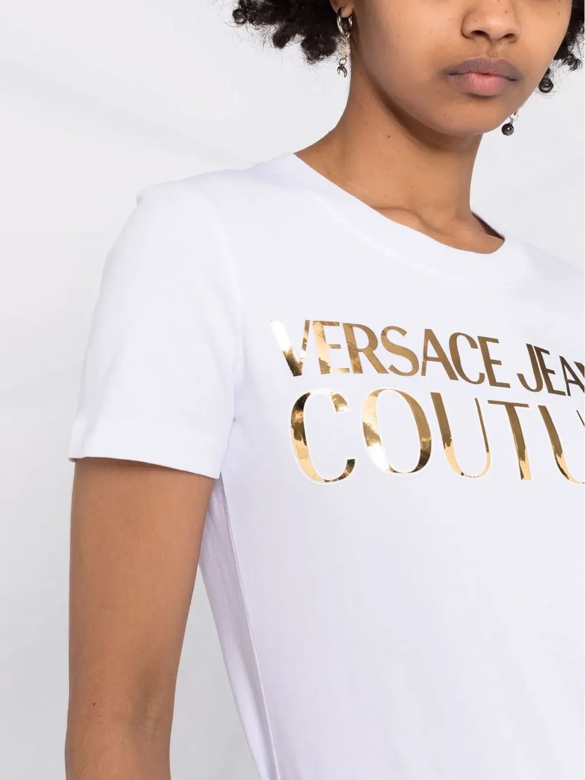 Versace Jeans Couture ロゴプリント メタリック Tシャツ - 画像3