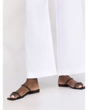 Fabiana Filippi wide-leg elasticated-waistband trousers - White - サムネイル5