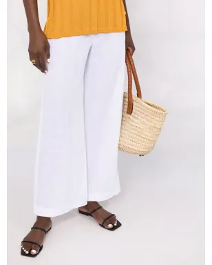 Fabiana Filippi wide-leg elasticated-waistband trousers - White - サムネイル3