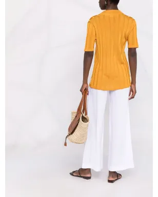 Fabiana Filippi wide-leg elasticated-waistband trousers - White - サムネイル4