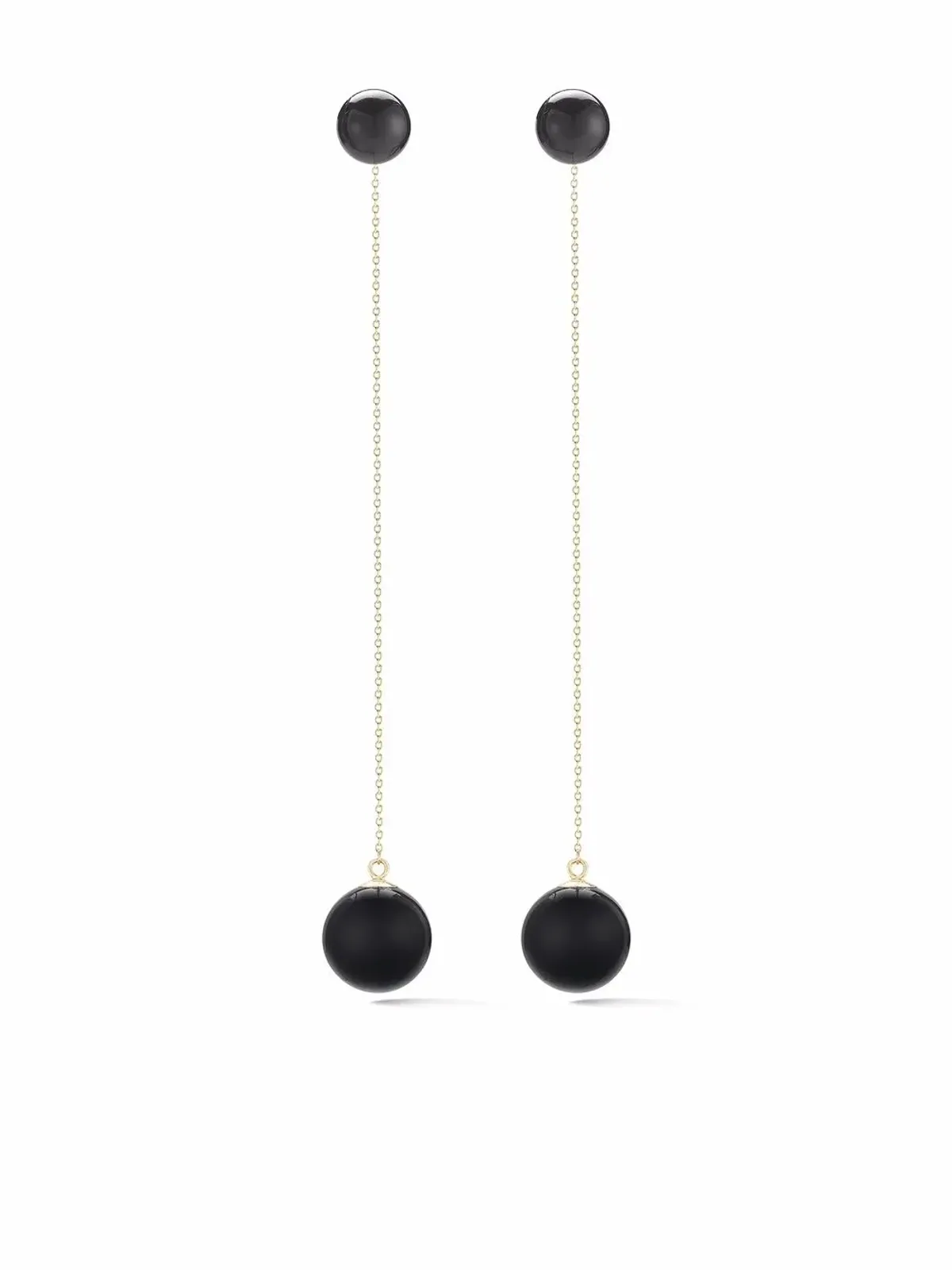 Mateo 14ktイエローゴールド オニキス ボールドロップ イヤリング - 画像1