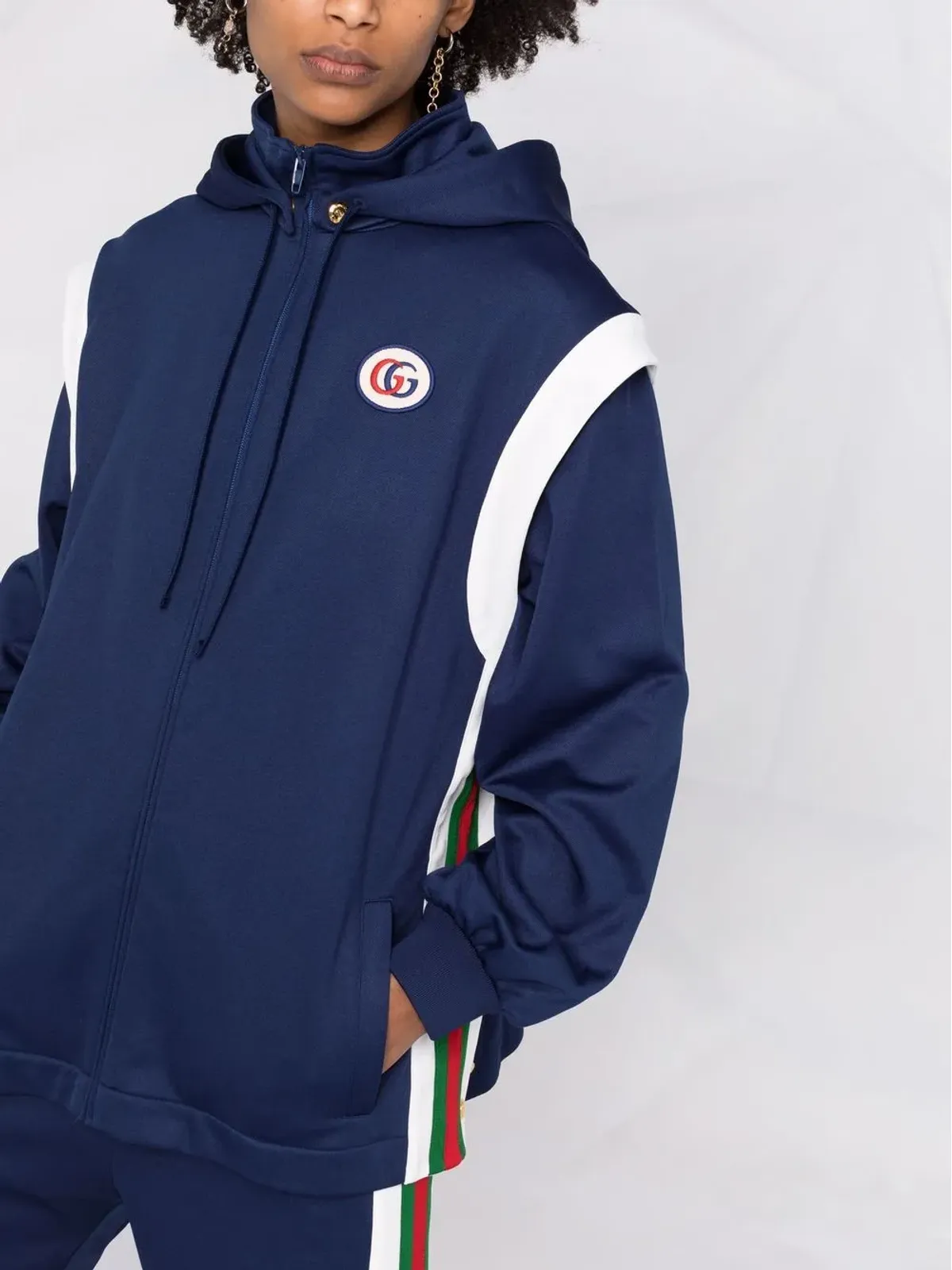 Gucci Webストライプ取り外し可能袖フードジャケット - 画像5