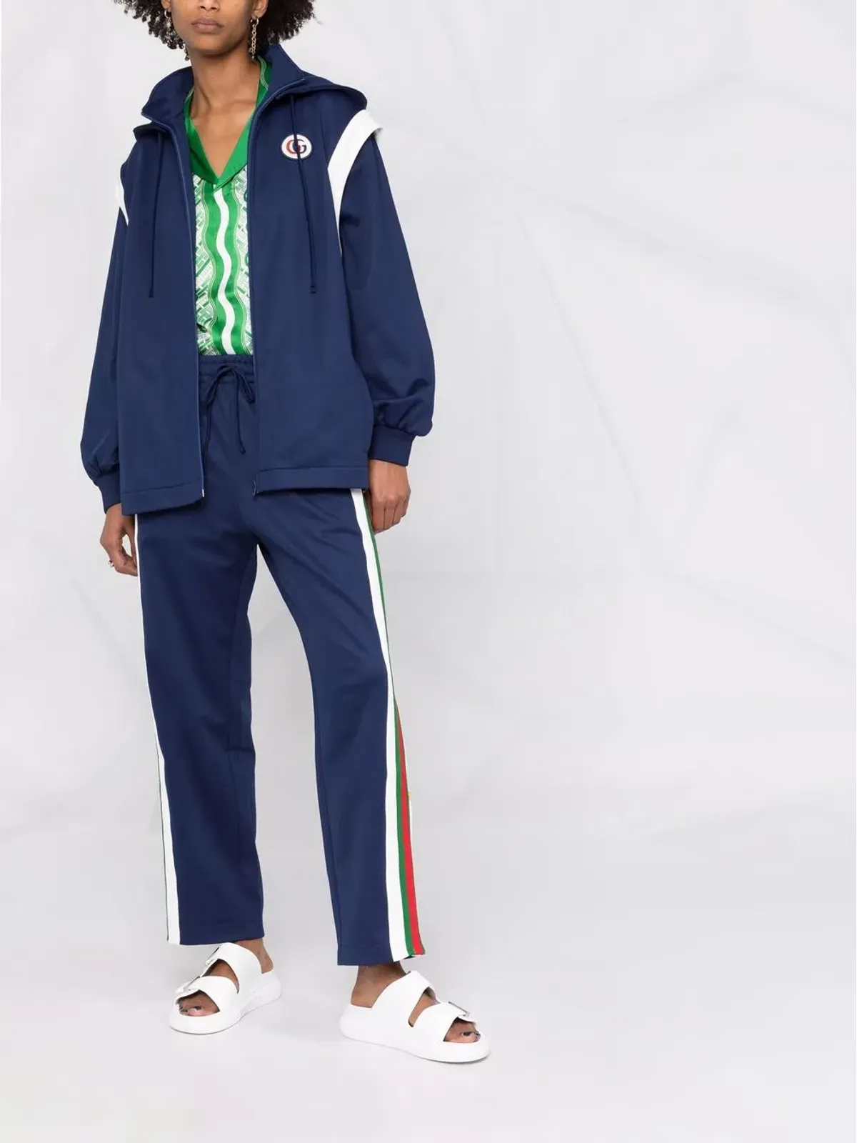 Gucci Webストライプ取り外し可能袖フードジャケット - 画像2